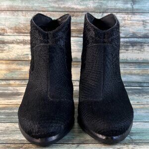 UGG Womens Charlotte Ankle Booties Size 7 Black Snake Print Calf Hair Zip Short